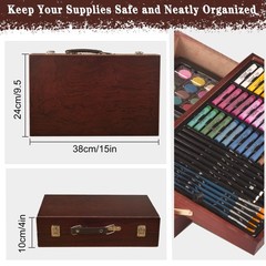 KINSPORY 168-Pack Art Supplies, Deluxe Wooden Set Crafts Large, Beige