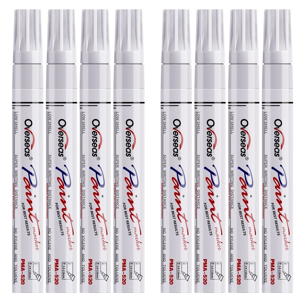 Overseas Paint Pens Markers – White 1 Count (Pack of 8),