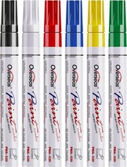 Overseas Paint Pens Paint Markers, 6 Colors Oil Based Permanent Markers, Medium