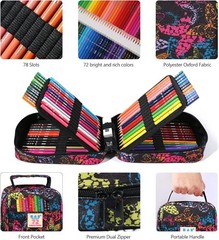 72-Color Colored Pencils Set with Coloring Book, Eraser, and Sharpener – Perfec