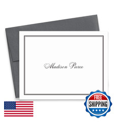 Modern Pink Paper Personalized Classic Stationery For Women Or Men Folded