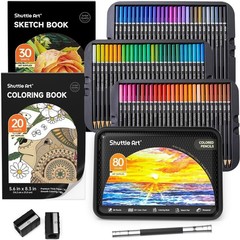 80 Colored Pencils, Soft Core Color Pencils with Coloring Book, Sketch Pad and S