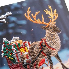 CraftBuddyUS CCK-32XM156: Snowy Sleigh Crystal Art Card Kit 18x18cm