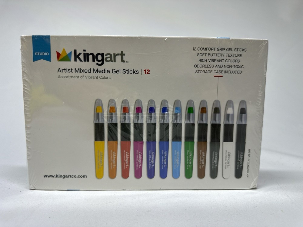 Kingart Artist Mixed Media Gel Stick 12 pc Brand New Sealed