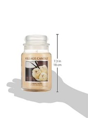 Village Candle Creamy Vanilla Large Glass Apothecary Jar, 21.25 oz., Ivory