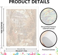 Paint by Numbers Kit for Adults Beginners, Autumn Paris Balcony Scene, Fall City