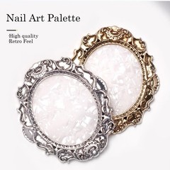 2 Pcs Gold Nail Art Palette Mixing Polish Color Tray Set