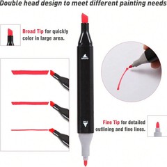 168-Color Dual-Tip Brush Marker Set with Case
