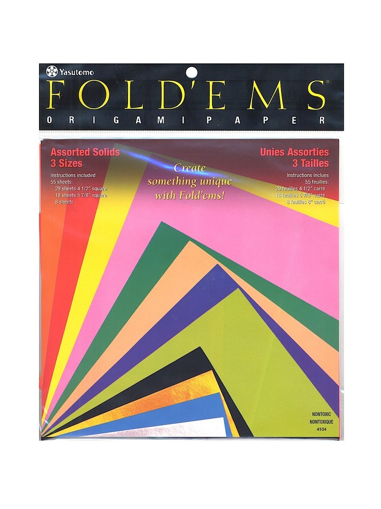 Yasutomo Fold’ems Origami Paper, Assorted Solids