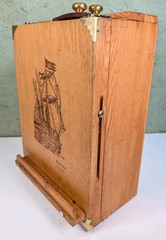 Wooden Folding Box Artists Easel Painting Stand Capt. Jack Rauscher Pirate Ship