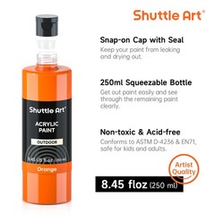 Shuttle Art Outdoor Acrylic Paint Set, 12 8 Fl Oz (Pack of 12), 12 Colors
