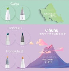 Ohuhu Marker Pen 48 Pastel Soft Colors Bold Chisel & Fine Tip Illustration Japan