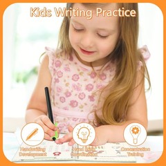 Libro De Practica Escritura Reutilizable Para Niños Ninos 4 Piezas Libro Magico