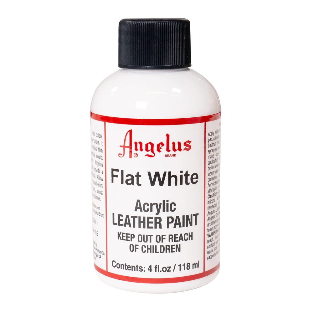Angelus Acrylic Leather Paint 4 fl oz Flat White for Shoes and Sneakers