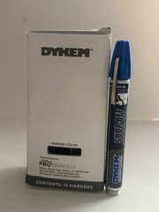 Dykem 40001 Brite-Mark 40 Paint Markers/Valve Action, Medium Tip, Blue box of 12