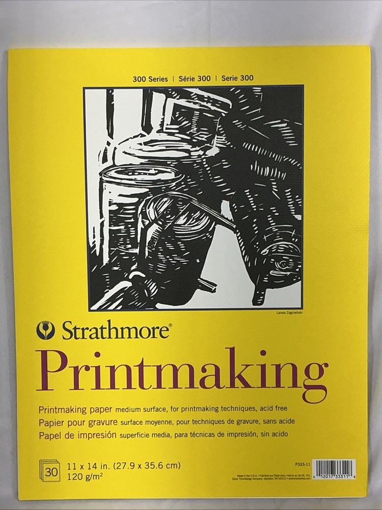 Strathmore 300 Series Printmaking Paper Pad Glue Bound 11 x 14 in. 30 Sheets