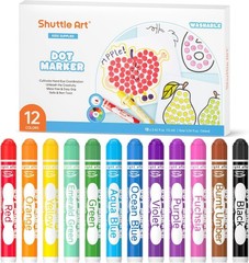 Dot Markers, 12 Colors Washable Markers for Toddlers,Bingo Daubers Supplies K…