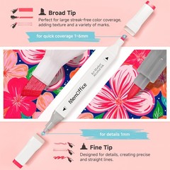 Marking ink 162 Colors Dual Tip Artist Alcohol Markers Set with Carrying Case…