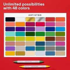 ARTISTRO 48 Acrylic Paint Pens – Dual Tip Assorted Number of Itemss , Styles