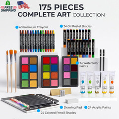 TMOL Art Supplies, 175-Pack Deluxe Art Set Drawing Painting Kit with 2 Drawing P