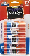 Elmer’s Disappearing Purple School Glue Sticks, Washable, 0.21 Ounce Glue Sticks