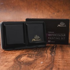 Professional Watercolor Paint Set – Earth Tone, 12 Woodland Colors Half Pan W…