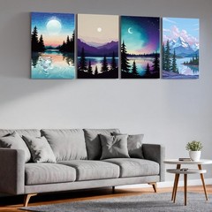 Framed Paint by Numbers Kit for Adults Beginner Landscape Home Decor