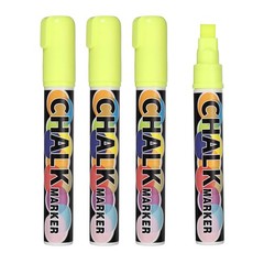 Liquid Chalk Markers 10mm, 4 Pcs Chalkboard Markers Erasable Tip, Yellow