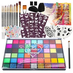 Pintada 54 Color Face Painting Kit 7.8in*5in*0.5in, 54 Colors With Brush Set