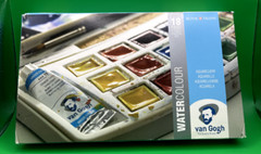 Van Gogh Royal Talens Watercolor 18 Pans & 2 Tubes Painting Box Brand New