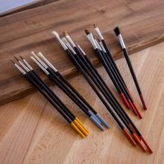 ToolTreaux Artist Paint Brushes Natural Hair Bristles Wooden Grip Assorted 15pc