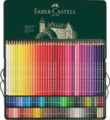 Faber-Castell 120-Pc Premium Quality Polychromos Colored Pencil Set in Metal Tin