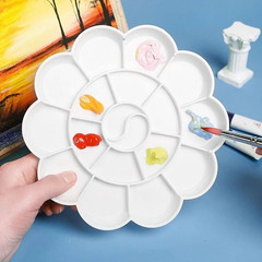 1 pc 18 Well Plastic Paint Palette Tray Flower Shape Artist Palette