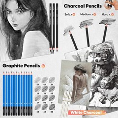 183-Pack Drawing Set Sketching Kit Art Supplies for Adult Kids, Christmas Gif…