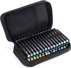 Art Marker Carrying Case Lipstick Organizer-60 Slots Canvas Zippered Markers Sto