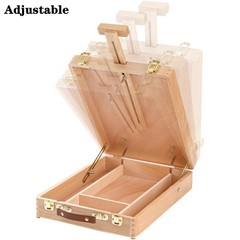 DEAYOU Wood Tabletop Easel Storage Box, Beechwood Portable Sketchbox for Pain…