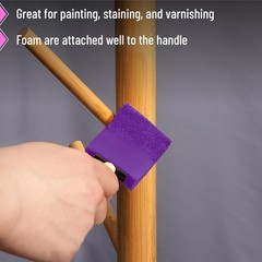 Violet Foam Paint Brush Set – 16 Durable 2-Inch Brushes for Painting & Staining