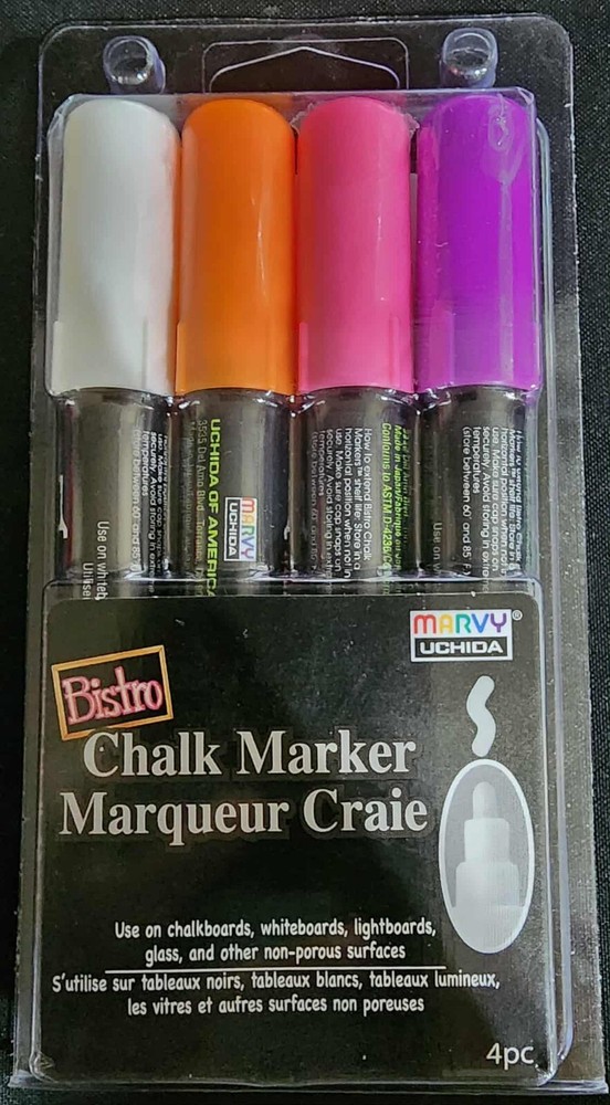 Bistro Marvy Uchida Chisel Tip Chalk Markers 4 pc