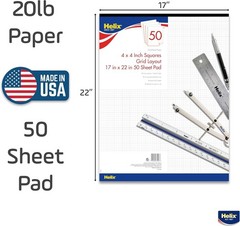 Helix Bond Pad, 4 X 4 Grid, 17 x 22 Inches, 50 Sheets, White