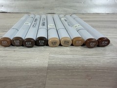 Collection Of 9 Copic brand alcohol-based markers, Various Earth Tone Shades EUC
