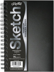 Poly Cover Sketch Book, Heavyweight, 70 Lb., Side Spiral Bound, 6″ X