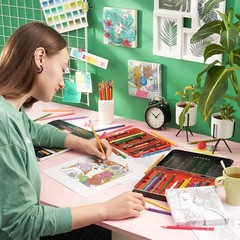 ARTEZA Adult Coloring Book, Portrait Illustrations, 30 Sheets, 10×11.5 Inches, D
