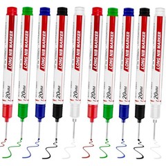 10 Pcs Long Head Deep Hole Marker, 2025 New Black, White, Red, Green, Blue