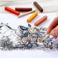 Charcoal Pencil Sketching Drawing Set 39 Piece Art Kit Kids Teens Adults New