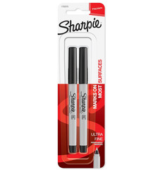 37161PP Permanent Markers, Ultra Fine Point, Black, 2 Count