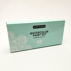 ARTISTRO Watercolor Paint Set, 48 Vivid Colors in Portable Box, Paper, Brushes