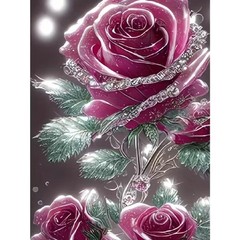 Shining Rose Diamond Art Kits for Adults-Pink Rose Diamond Art Kits for Adulttt