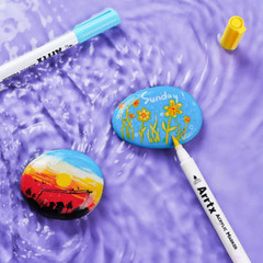 Arrtx 30 Colors Acrylic Paint Pens for Rock Painting, Extra Brush Tip, Water for