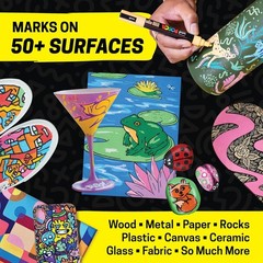 Posca Paint Markers, 5M Medium Acrylic Markers with Reversible Tips, Artist Reco