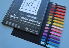 XL Series Drawing Paper, Black, Wirebound Pad, 7X10 Inches, 40 Sheets (92Lb/150G